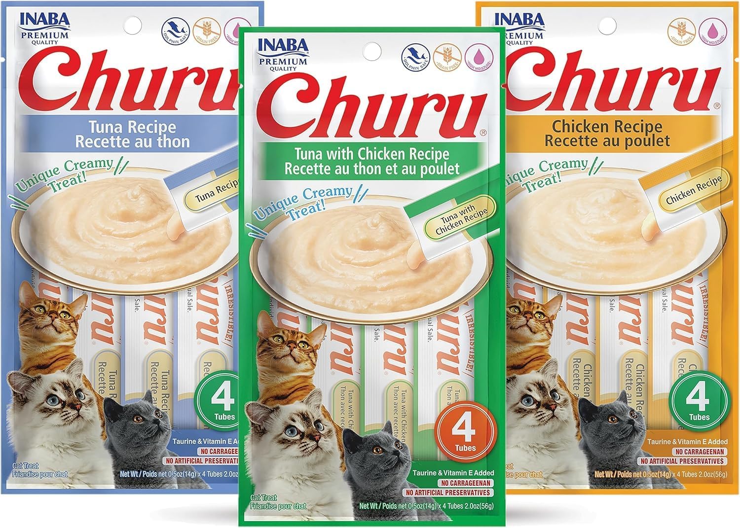 INABA-Churu-Lickable-Purée-Natural-Cat-Treats-Tuna-&-Chicken-3-Flavor-Assortment-of-234