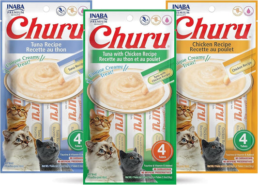 INABA-Churu-Lickable-Purée-Natural-Cat-Treats-Tuna-&-Chicken-3-Flavor-Assortment-of-234