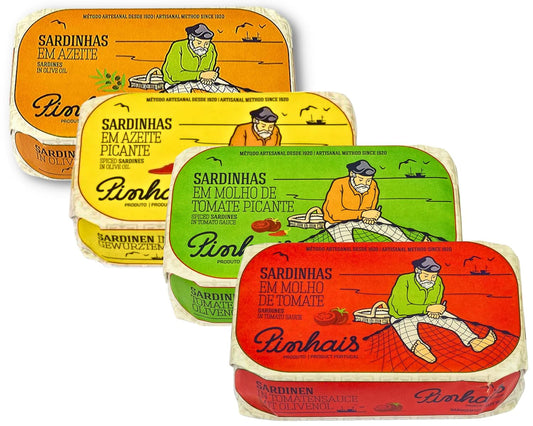 Pinhais-Sardines-Variety-Pack-–-4.4-oz-Cans-–-4-Flavors:-Olive-Oil,-457