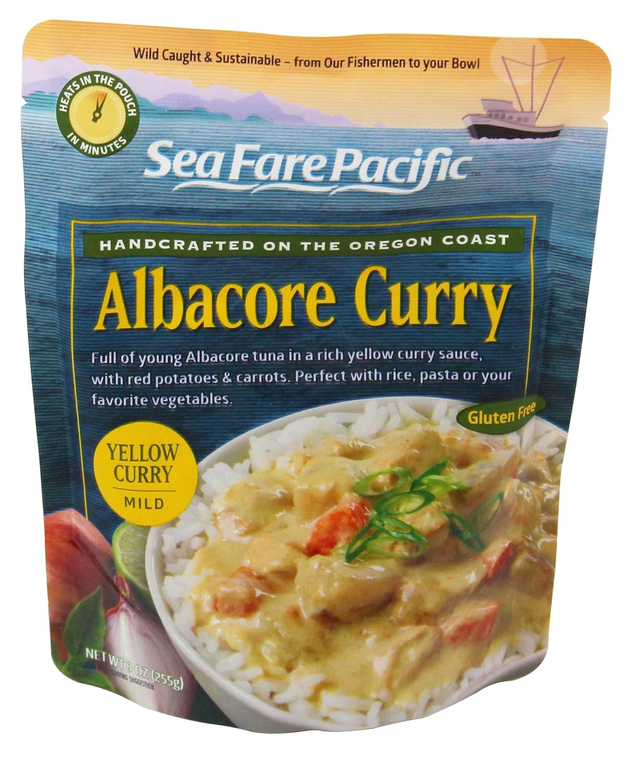 Sea-Fare-Pacific-Albacore-Fish-Curry,-Yellow,-9-Ounce-(Pack-of-8)-646