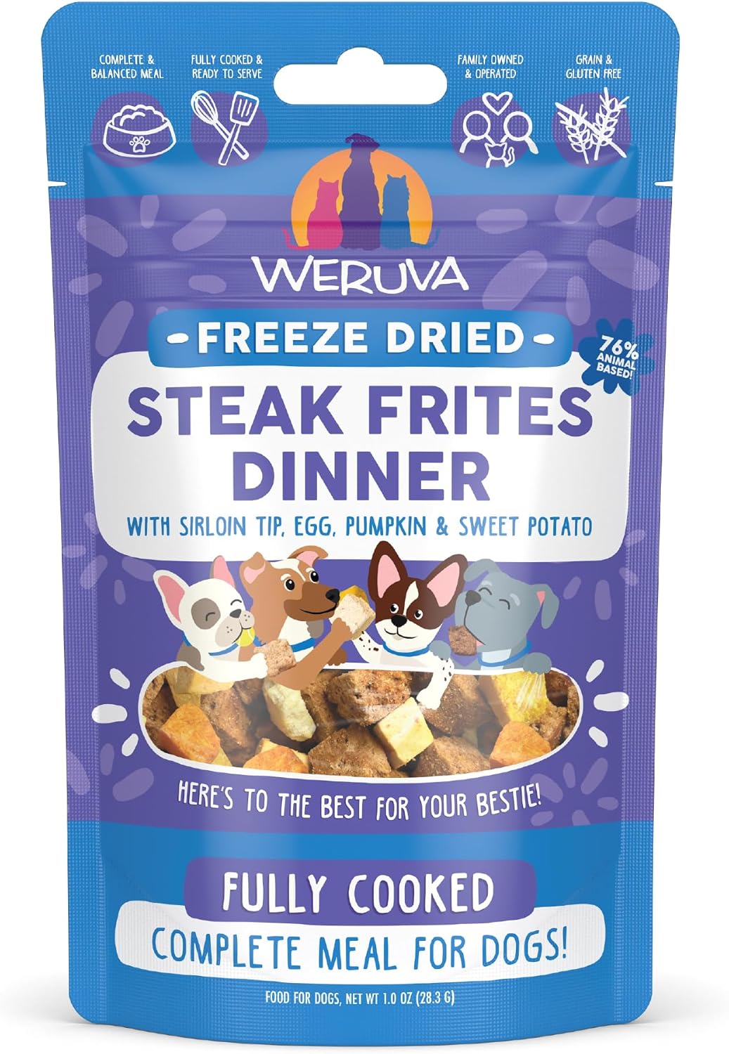 Weruva-Dog-Freeze-Dried,-Steak-Frites-Dinner-with-Sirloin-Tip,-Egg,-Pumpkin-&-1505