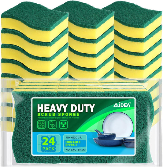 AIDEA-Heavy-Duty-Scrub-Sponge-24Count,-Cleaning-Scrub-Sponge,-Stink-Free-Sponge,-5463