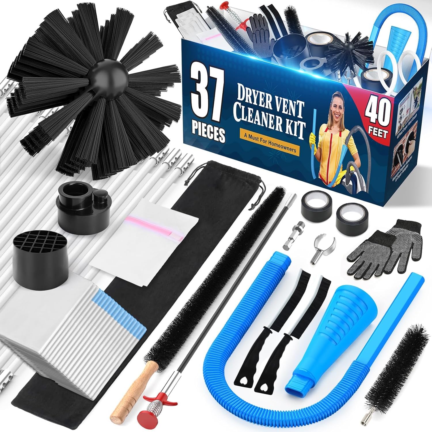 Sealegend-37-Piece-Dryer-Vent-Cleaner-Kit-Omnidirectional-Include-40Feet-Dryer-2929