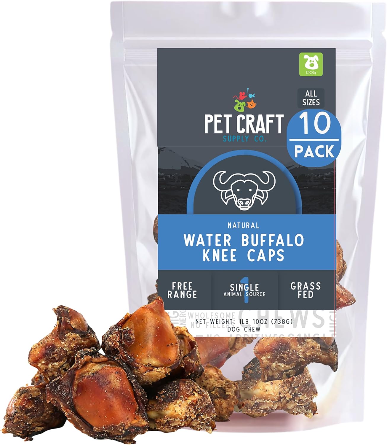 Pet-Craft-Supply-Meaty-Buffalo-Knee-Caps-Bones-10-Pack-Dog-Treats-Aggressive-1547