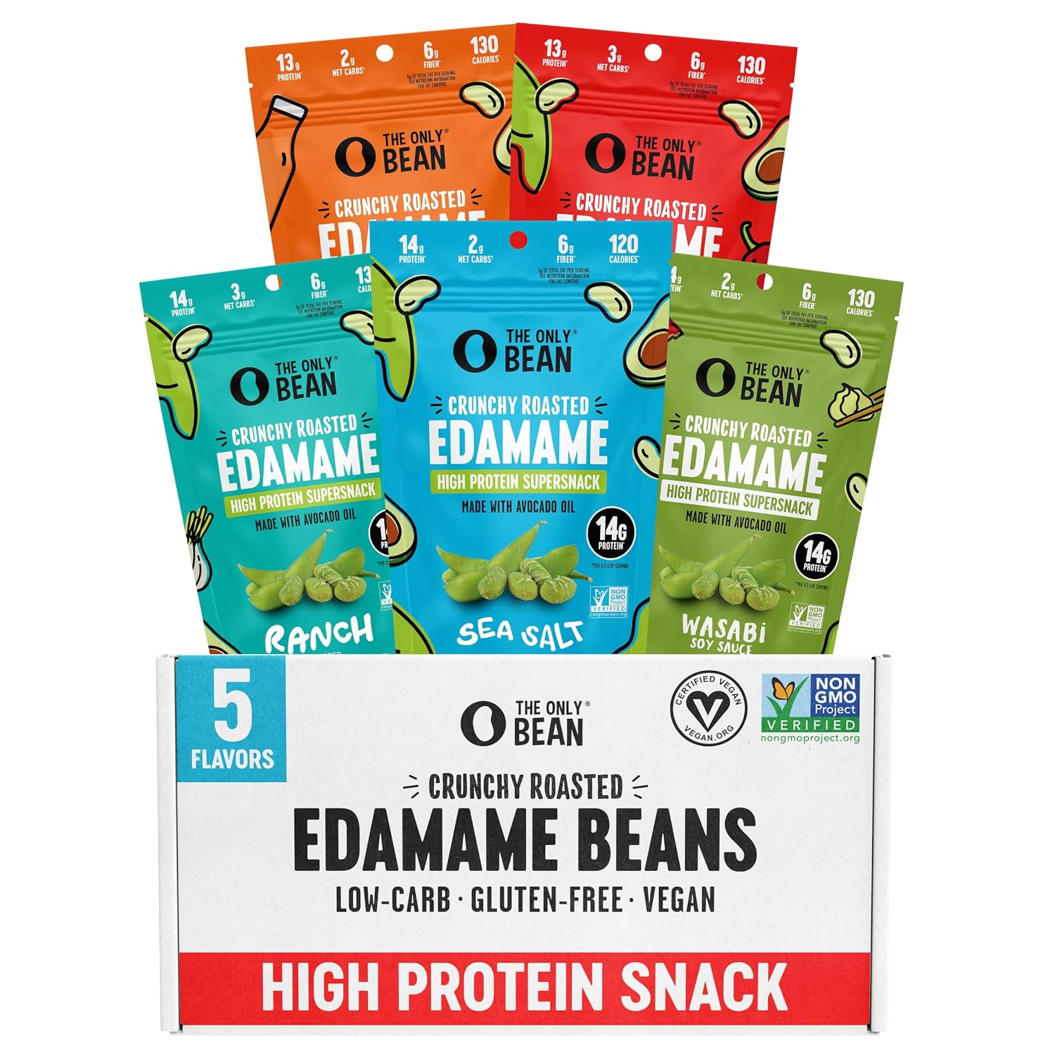 The-Only-Bean-Crunchy-Roasted-Edamame-Bean-Snacks-(5-Flavors),-Healthy--Snacks-for-Kids-Adults,-1993