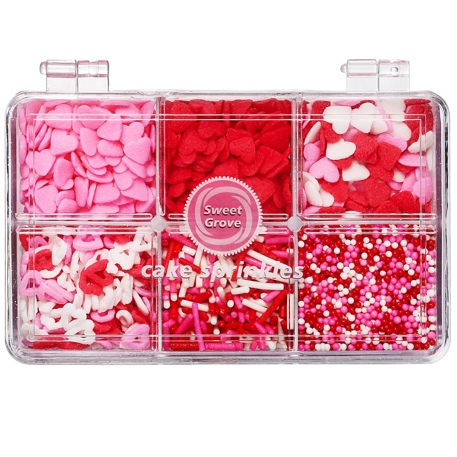 Valentines-Sprinkles,-6.53oz-Red-Pink-Heart-Sprinkles-for-Cake-Decorating,-Edible-Hearts-Baking,-Cream,-2020