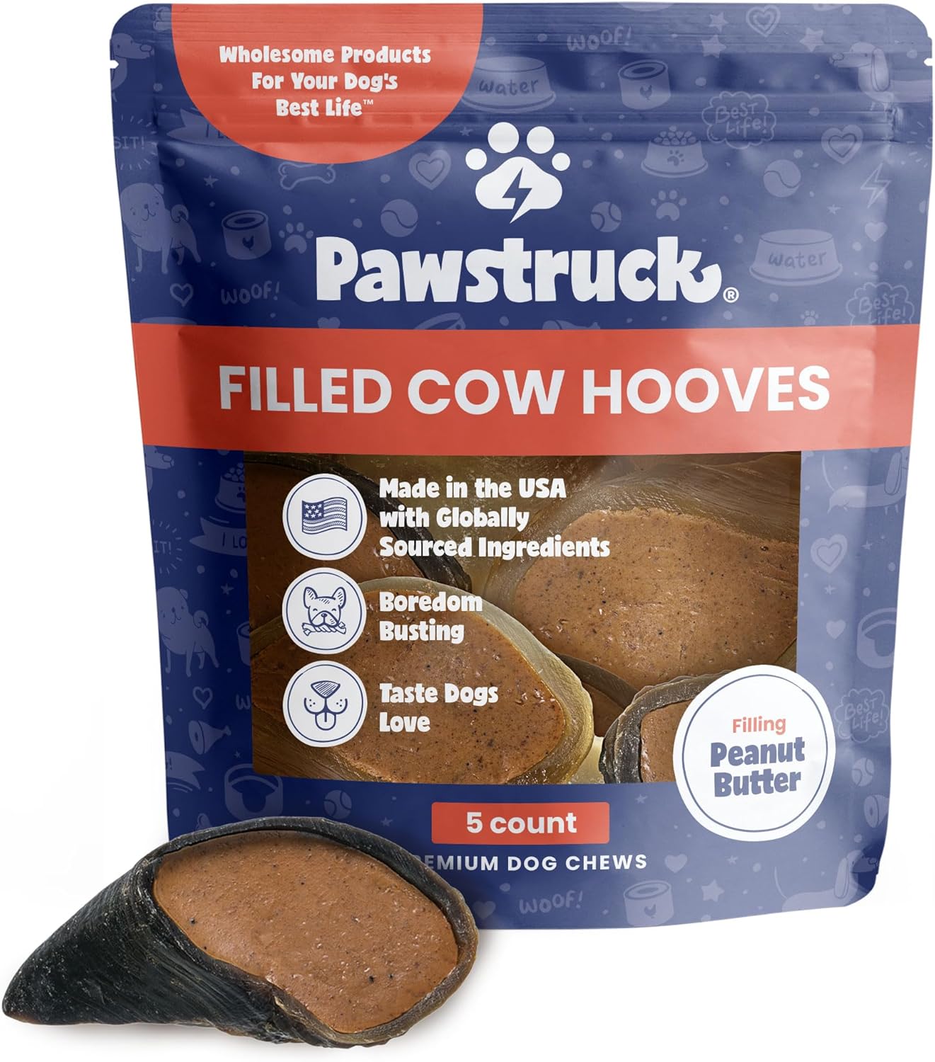 Pawstruck-Peanut-Butter-Filled-Cow-Hooves-5-Pack---Long-Lasting-Dog-for-2362