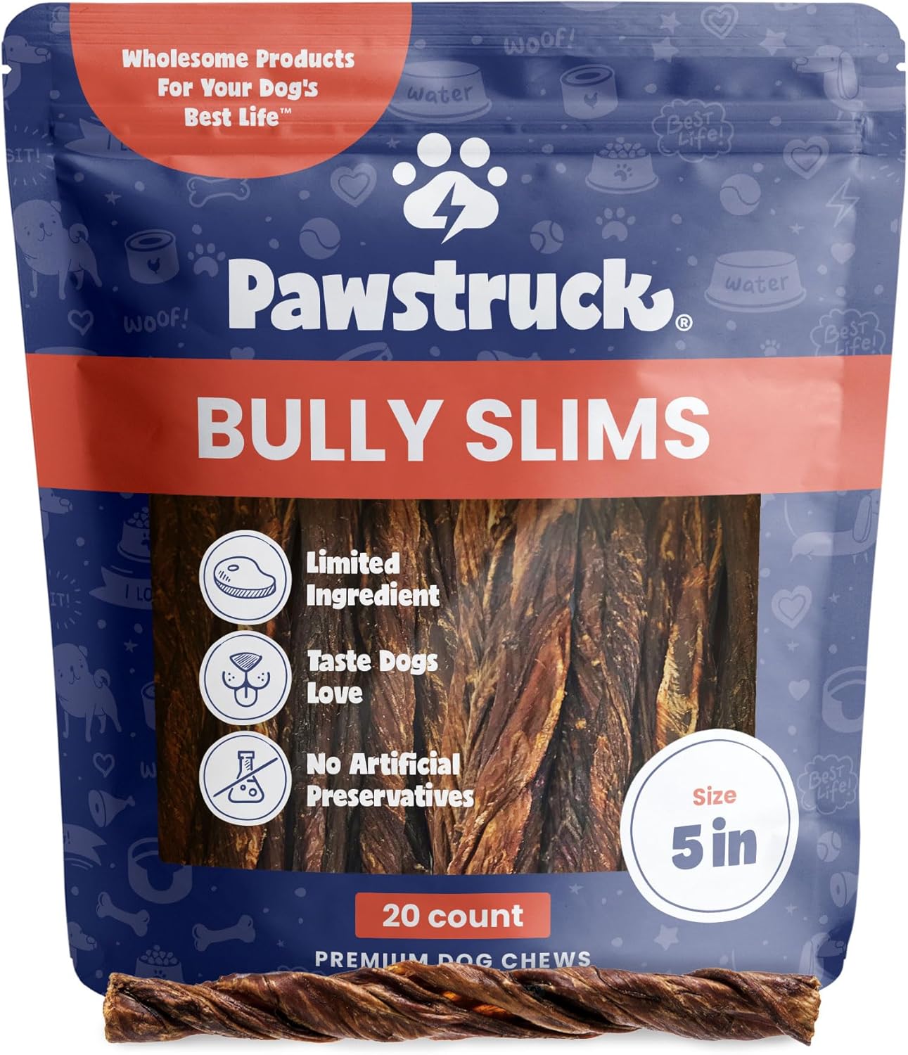 Pawstruck-Natural-5-Inch-Beef-Gullet-Bully-Sticks-for-Small-Dogs-and---2580