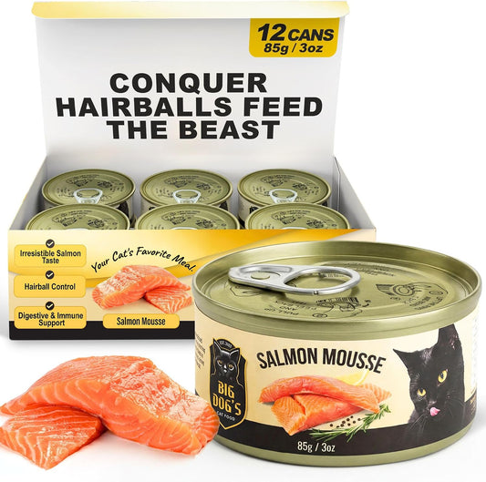 BIG-DOG'S-CAT-FOOD---Wet-Cat-Food-Hairball-Control-Premium-Salmon-Pate,-308