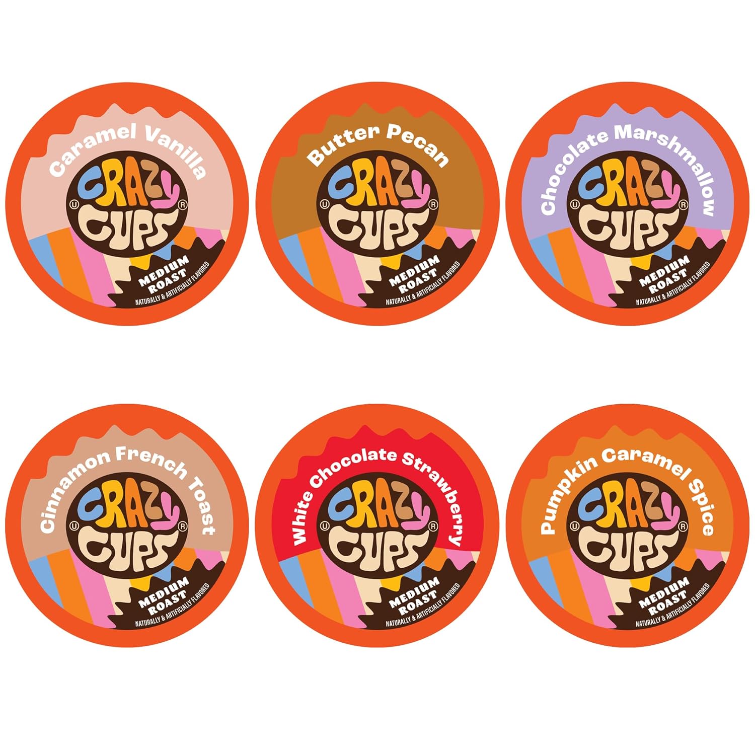 Crazy-Cups-Flavored-Medium-Roast-Hot-or-Iced-Coffee,-Variety-Recyclable-Pods-for-1206