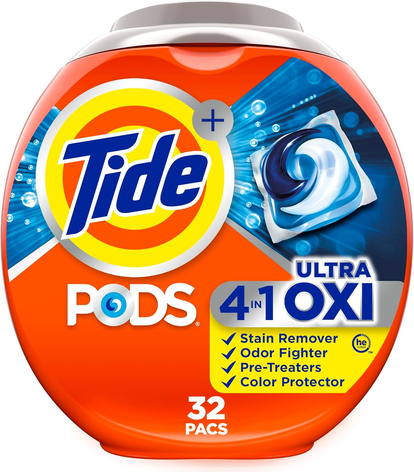 Tide-4-n-1-Ultra-Oxi-PODS-Laundry-Detergent-Pacs,-32-Count,-3518
