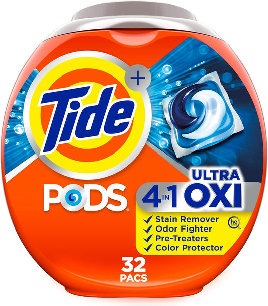 Tide-4-n-1-Ultra-Oxi-PODS-Laundry-Detergent-Pacs,-32-Count,-3518