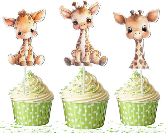 10-Pcs-Giraffe-Cupcake-Toppers-for-Baby-Shower,-Jungle-Safari-Birthday,-and-Theme-Decorations-28