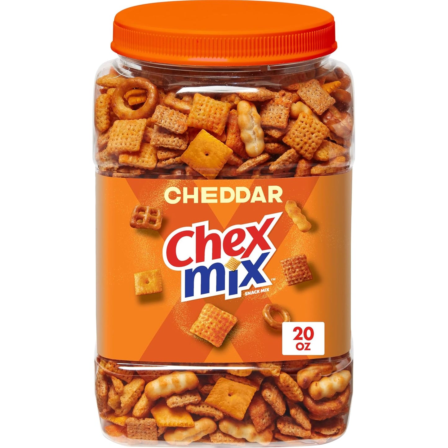 Chex-Mix-Cheddar-Snack-Mix,-Resealable-Tub,-20-oz-|-Corn--&-Wheat-Chex,-Cheese-2625