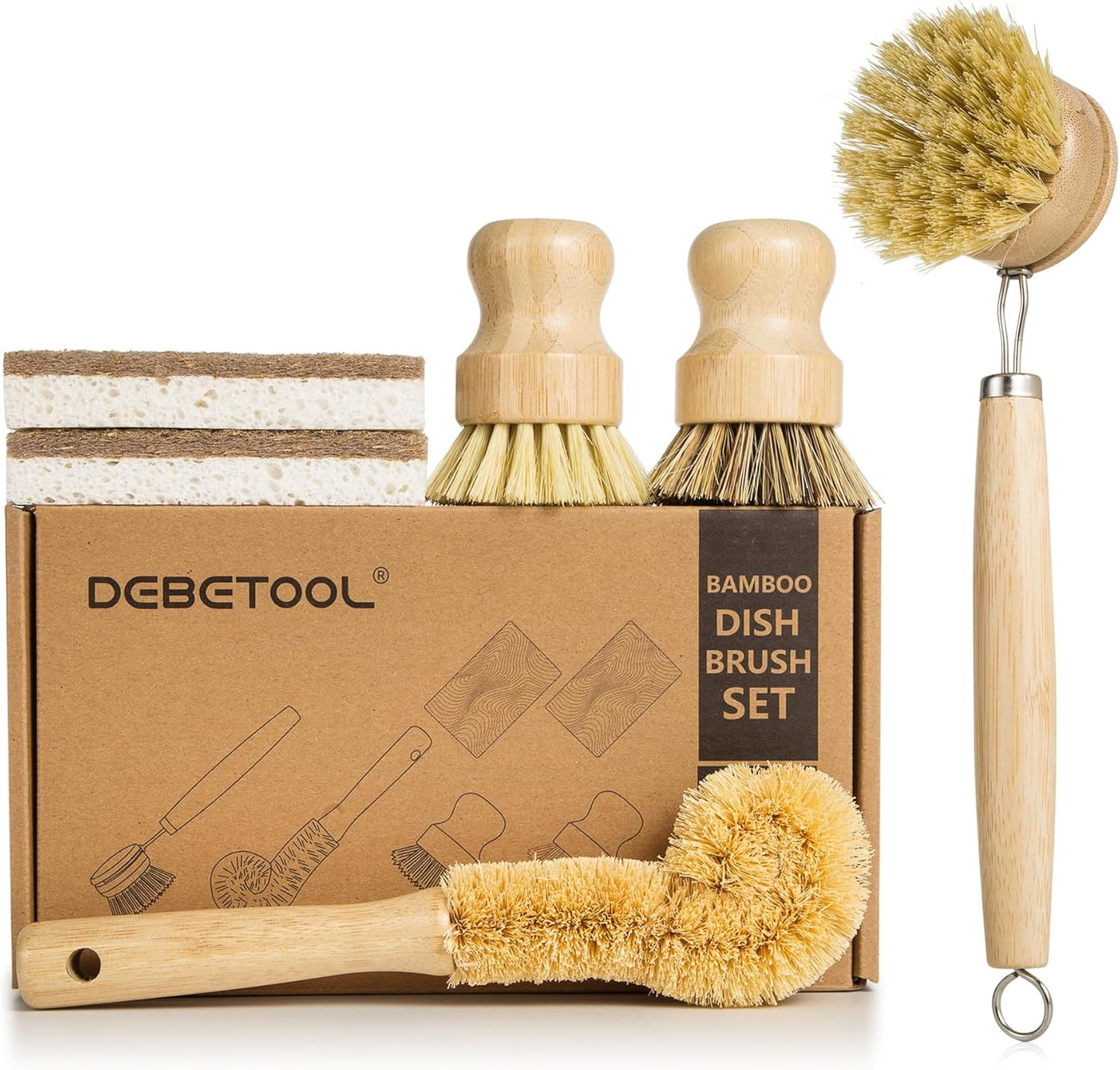 DEBETOOL-6-Piece-Bamboo-Dish-Brush-Set-with-Coconut-Sponge---Wooden-Dish-Brush-with-1295