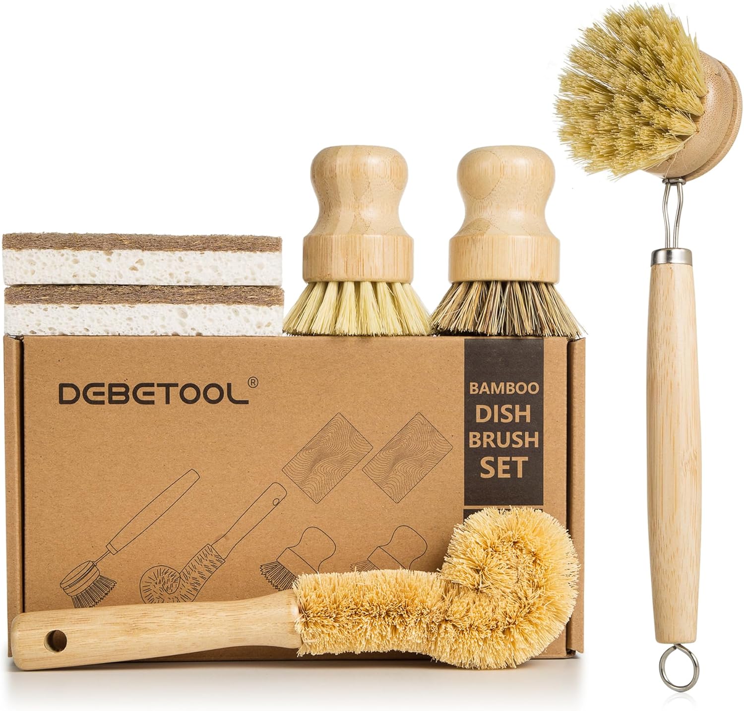 DEBETOOL-6-Piece-Bamboo-Dish-Brush-Set-with-Coconut-Sponge---Wooden-Dish-Brush-with-1295