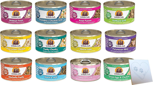 Huge-Variety-Pack-for-Weruva-Classic-Cat-Food---All-12-Flavors:-Paw-Lickin'-122