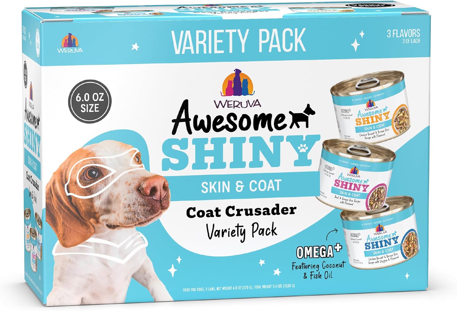 Weruva-Awesome-Shiny-Wet-Dog-Food,-Coat-Crusader-Variety-Pack,-6oz-(Pack-1146