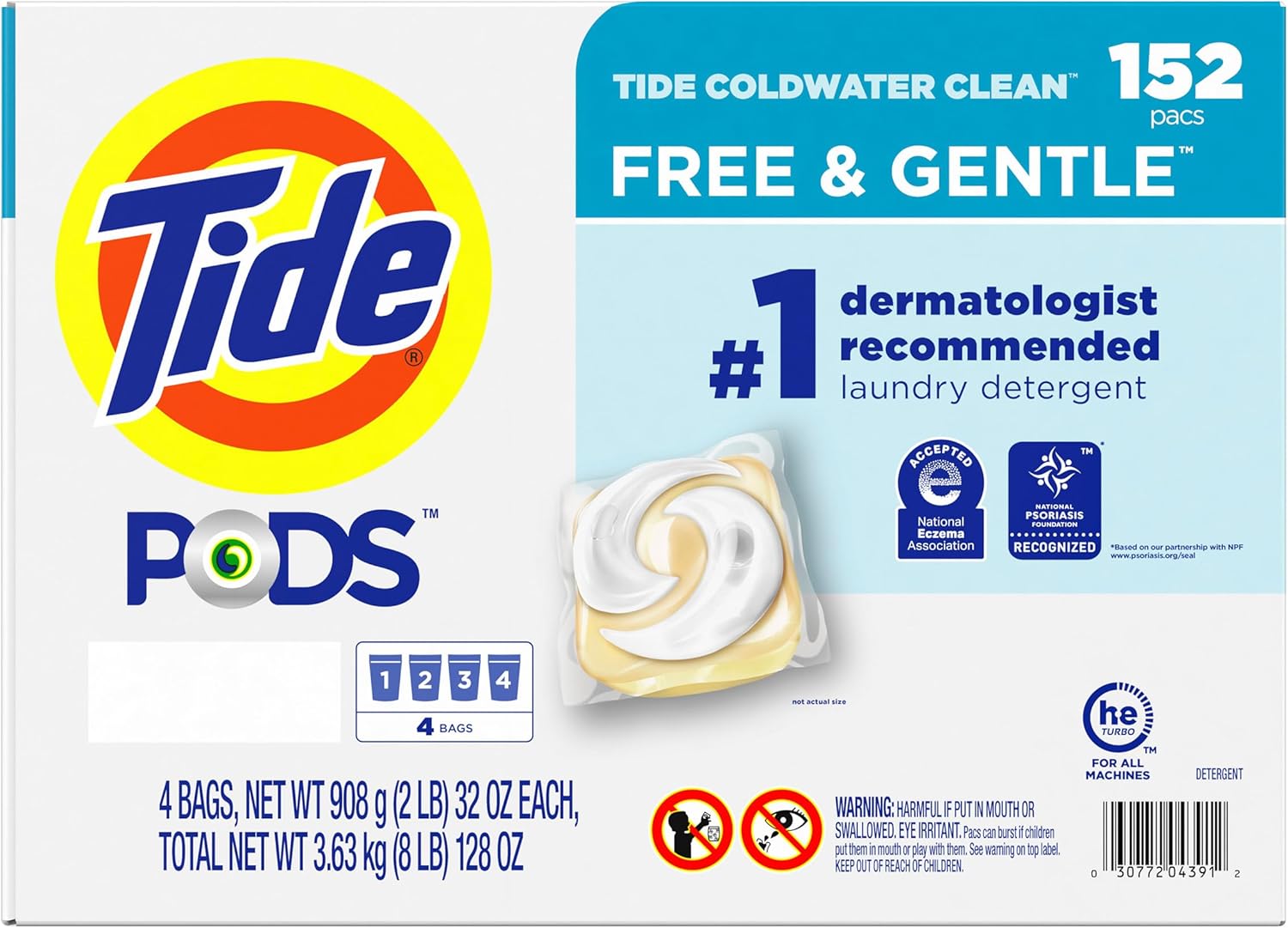 Tide-PODS-Liquid-Laundry-Detergent-Pacs-Free-&-Gentle-152-count,-1401