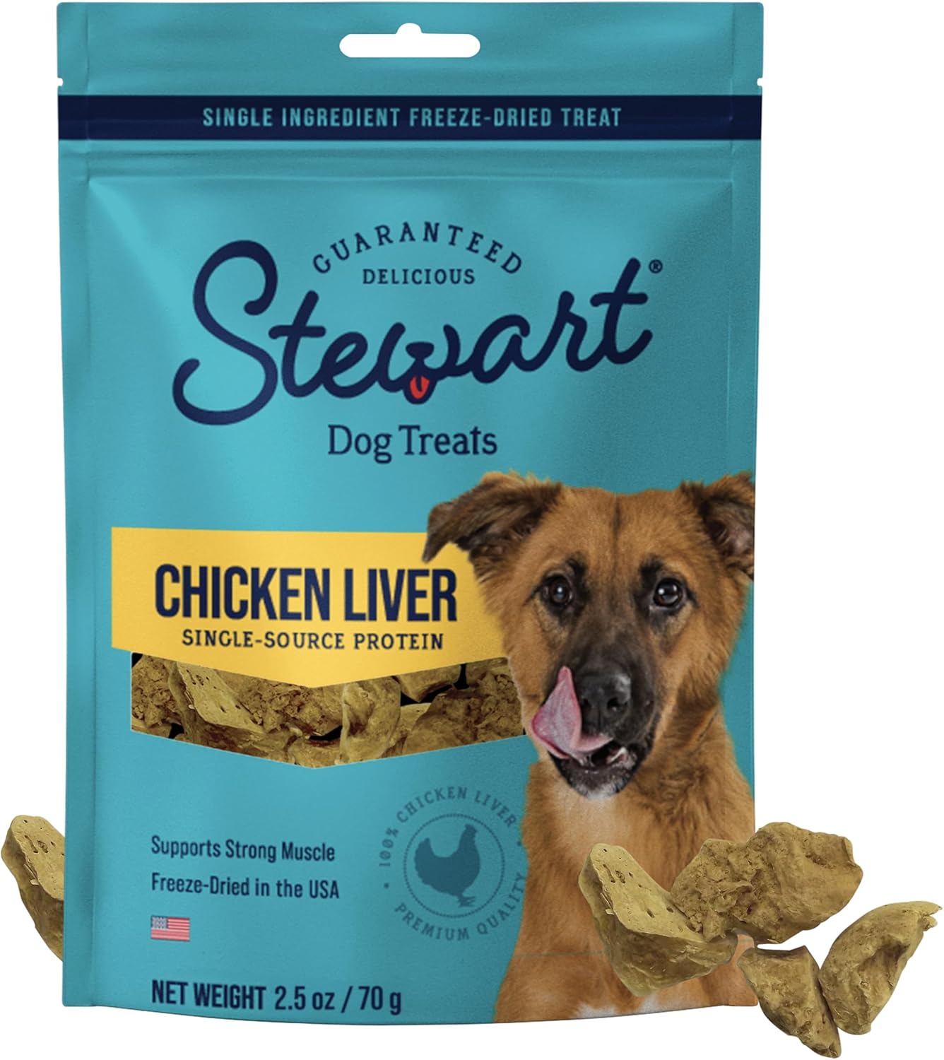 Stewart-1-Chicken-Liver-Dog-Treats,-2.5-oz-Pouch,-~45-Pieces,-Dried-689