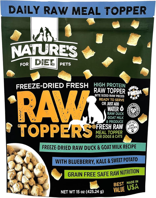 Nature's-Diet®-Free-Freeze-Dried-Raw-Food-Topper-for-Dogs-&-Cats-with-Duck,-394