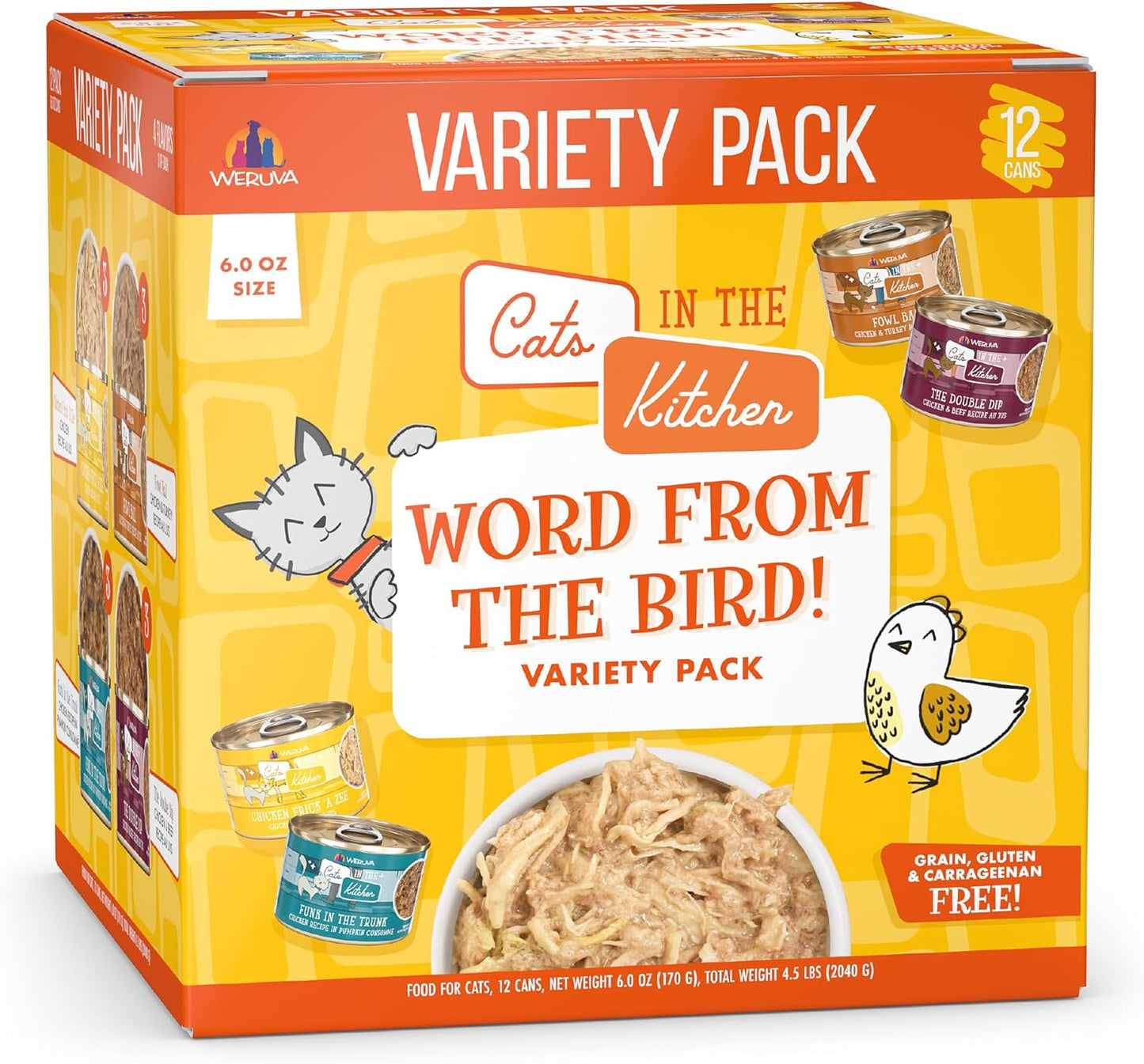 Weruva-Cats-in-The-Kitchen,-Word-from-The-Bird!-Variety-Pack,-Can-of--365
