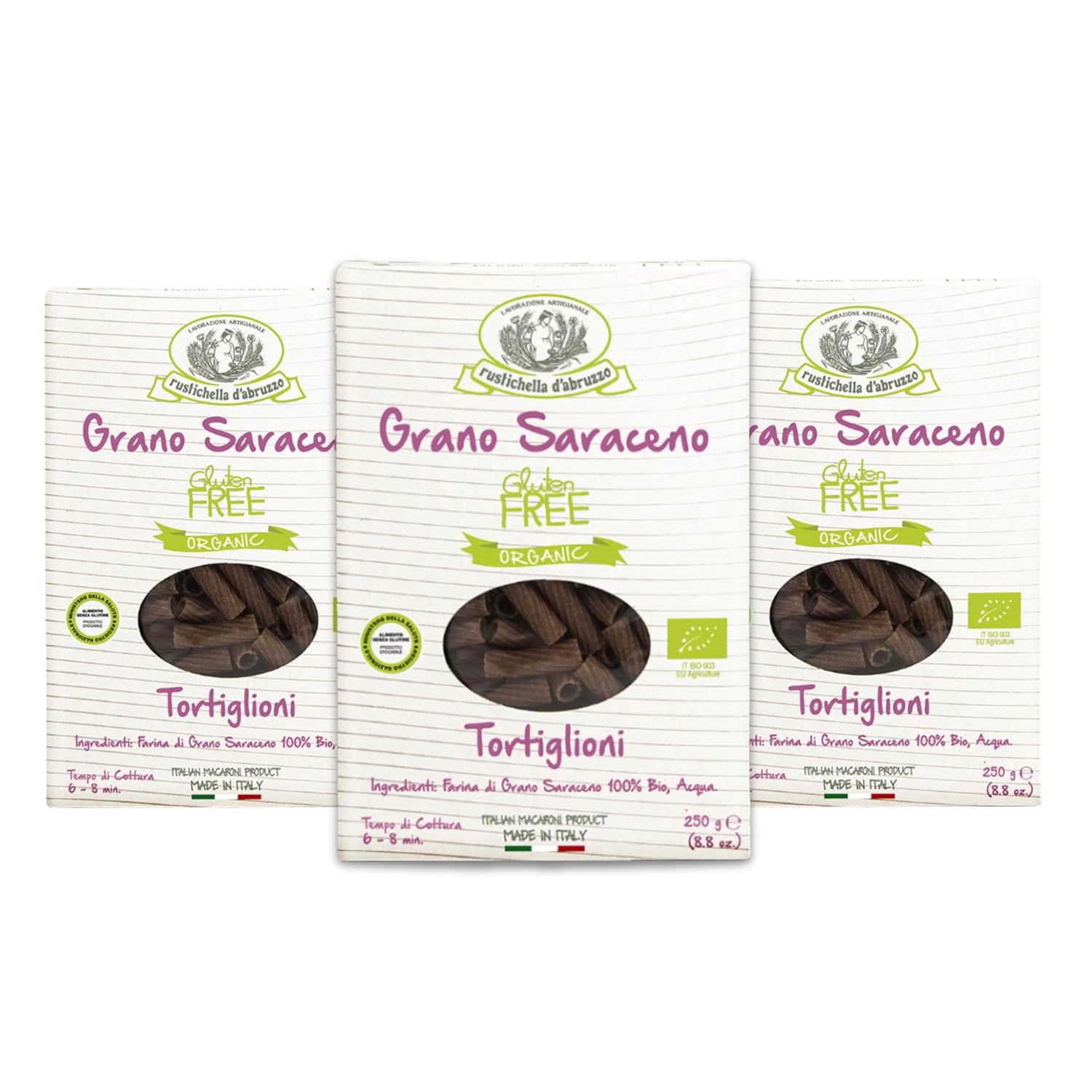 Rustichella-d'Abruzzo-Organic-Buckwheat-Tortiglioni-(Pack-of-3),-250g---567