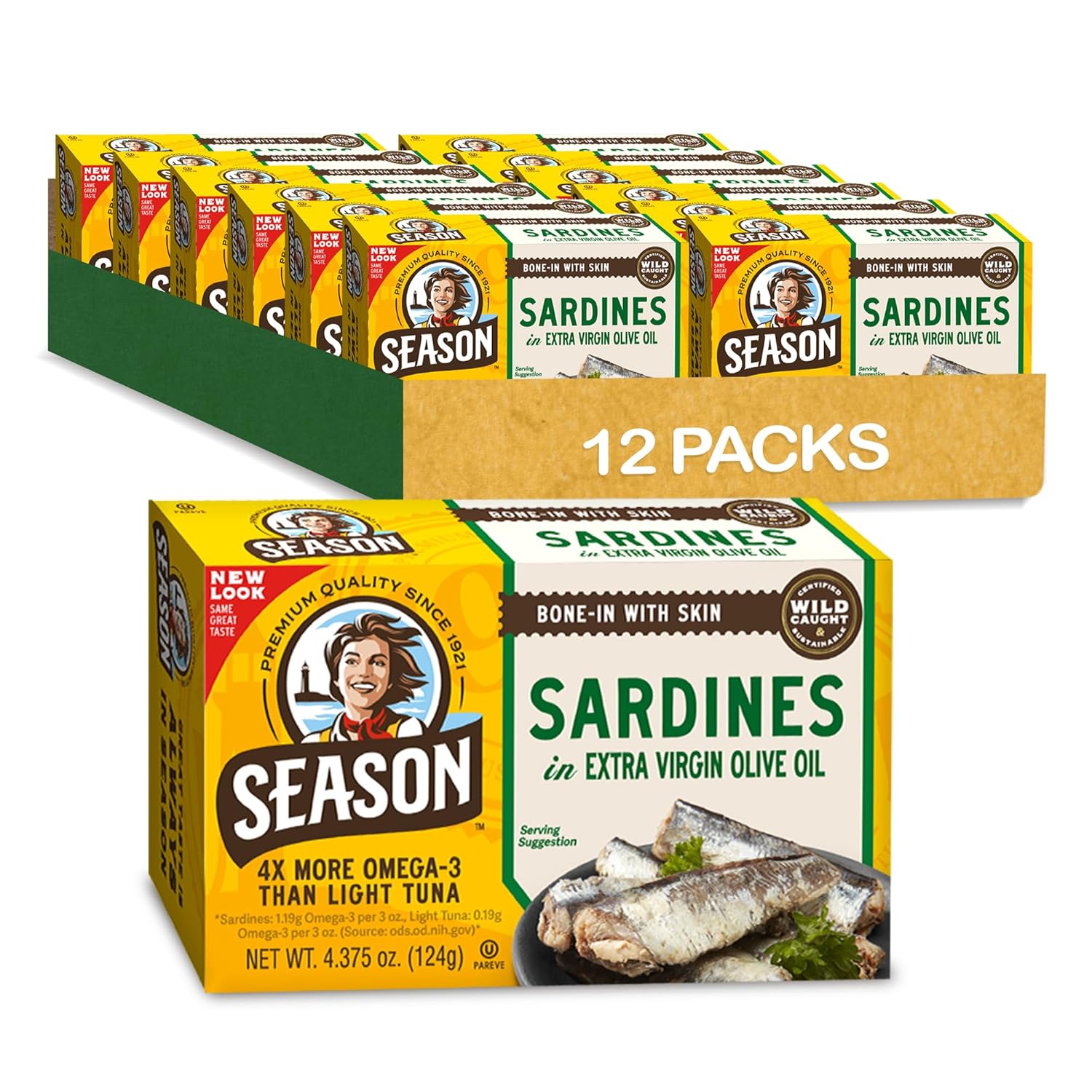 Season-Sardinas-en-aceite-de-oliva-virgen-extra,-capturadas-en-la-naturaleza,-oz-1203