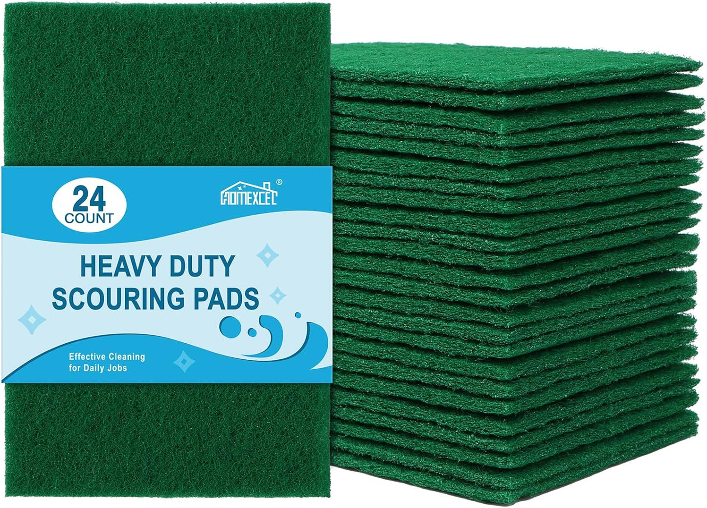 HOMEXCEL-Heavy-Duty-Scouring-Pad,-24-Pack-Green-Scrubbing-Pads,-Dish-Scrubber-Reusable-for-Cleaning,-1163