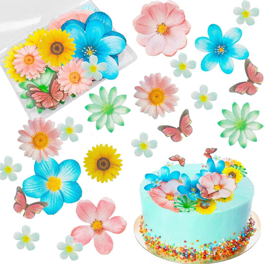 Morofme-55pcs-Edible-Flower-Butterflies-Cake-Topper-Wafer-Paper-Flower-Cupcake-Toppers-Flower-Decorations-77