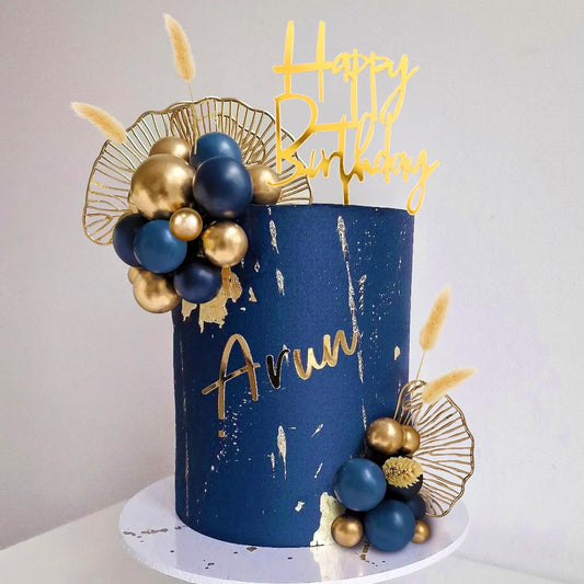 Boho-Cake-Topper-Gold-Blue-Balls-Cake-2936
