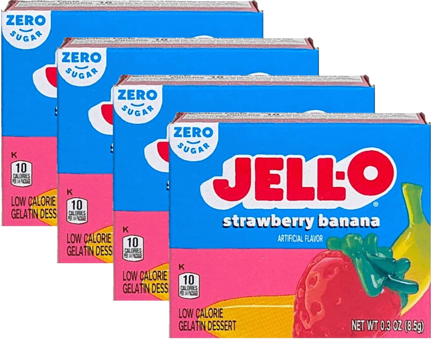 Jell-O-Sugar-Free-Gelatin-Dessert,-Strawberry-Banana-(Pack-of-4)--------224