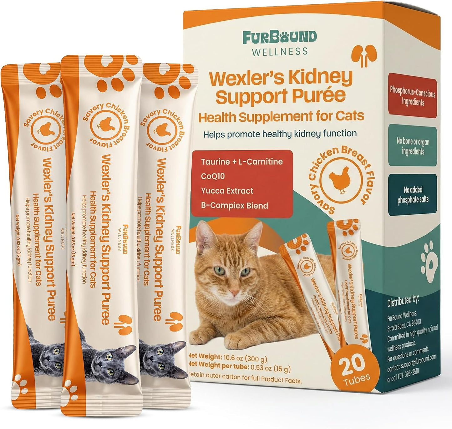 Wellness-Kidney-Support-Purée-for-Cats---Renal-Cat-Health-Supplement-with-Taurine,-1065