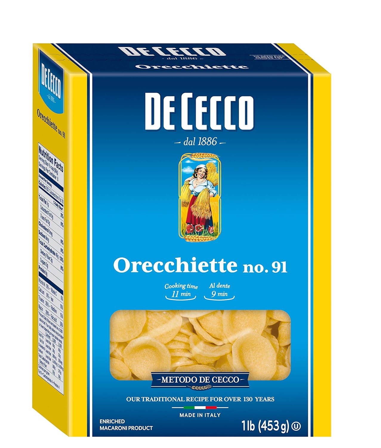 De-Cecco-Semolina-Pasta,-Orecchiette-No.91,-1-Pound-1091