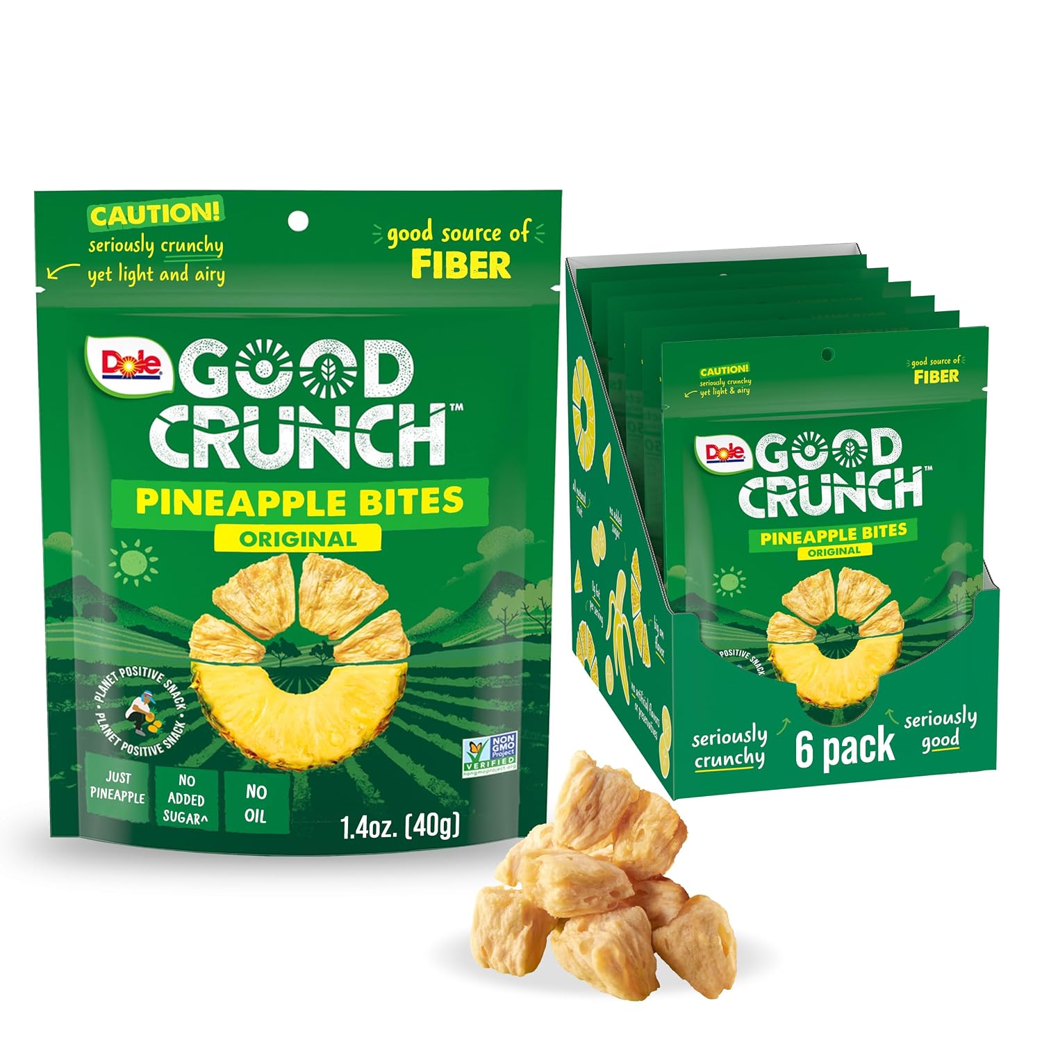 Dole-Good-Crunch-Pineapple-Dried-Fruit-Bites,-Gluten-Free-&-Vegan--Snack,-1.4oz-Bags-of-69