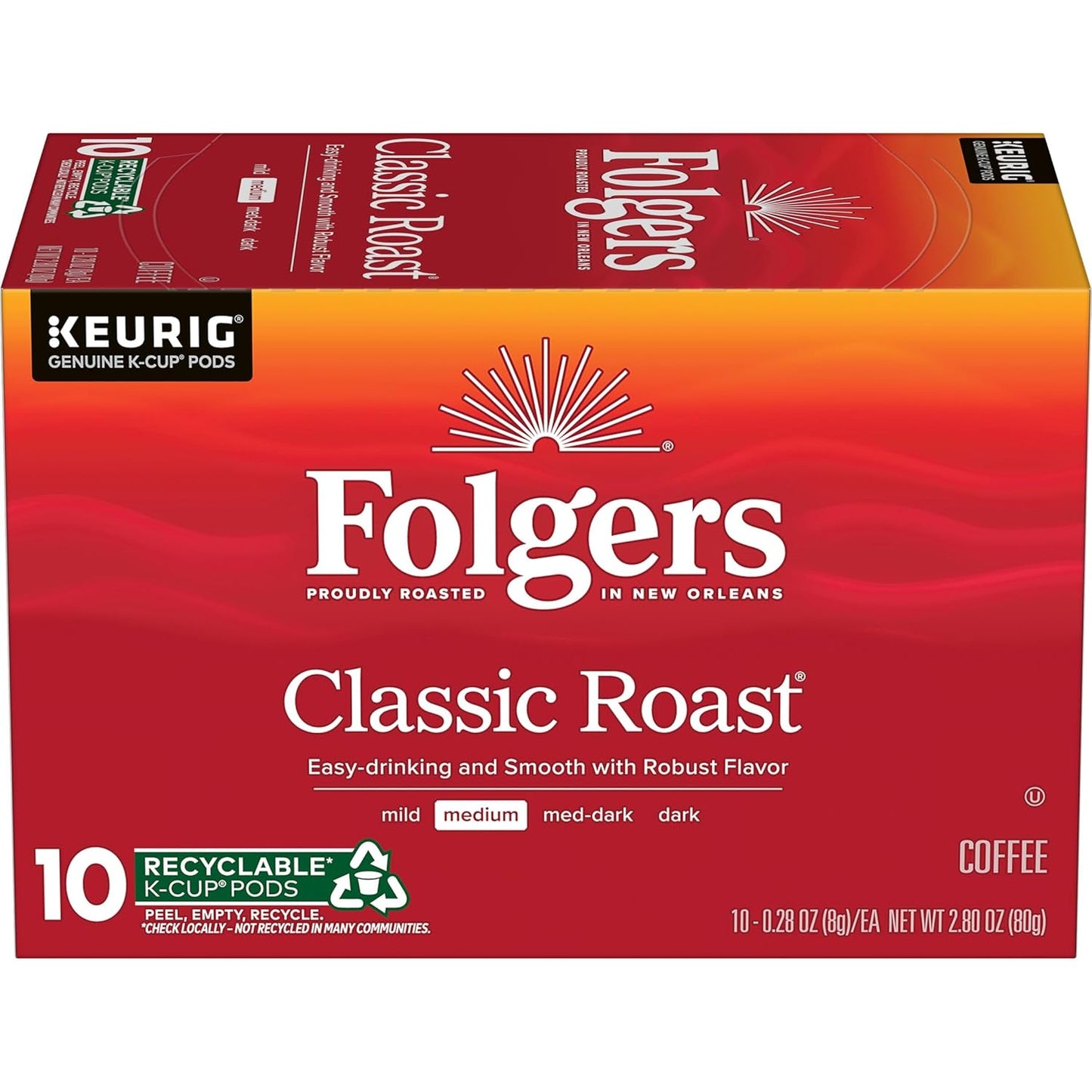 Folgers-Classic-Roast-Coffee,-Medium-Roast,-Keurig-K-Cup-Pods,-10-Count-Box---2657