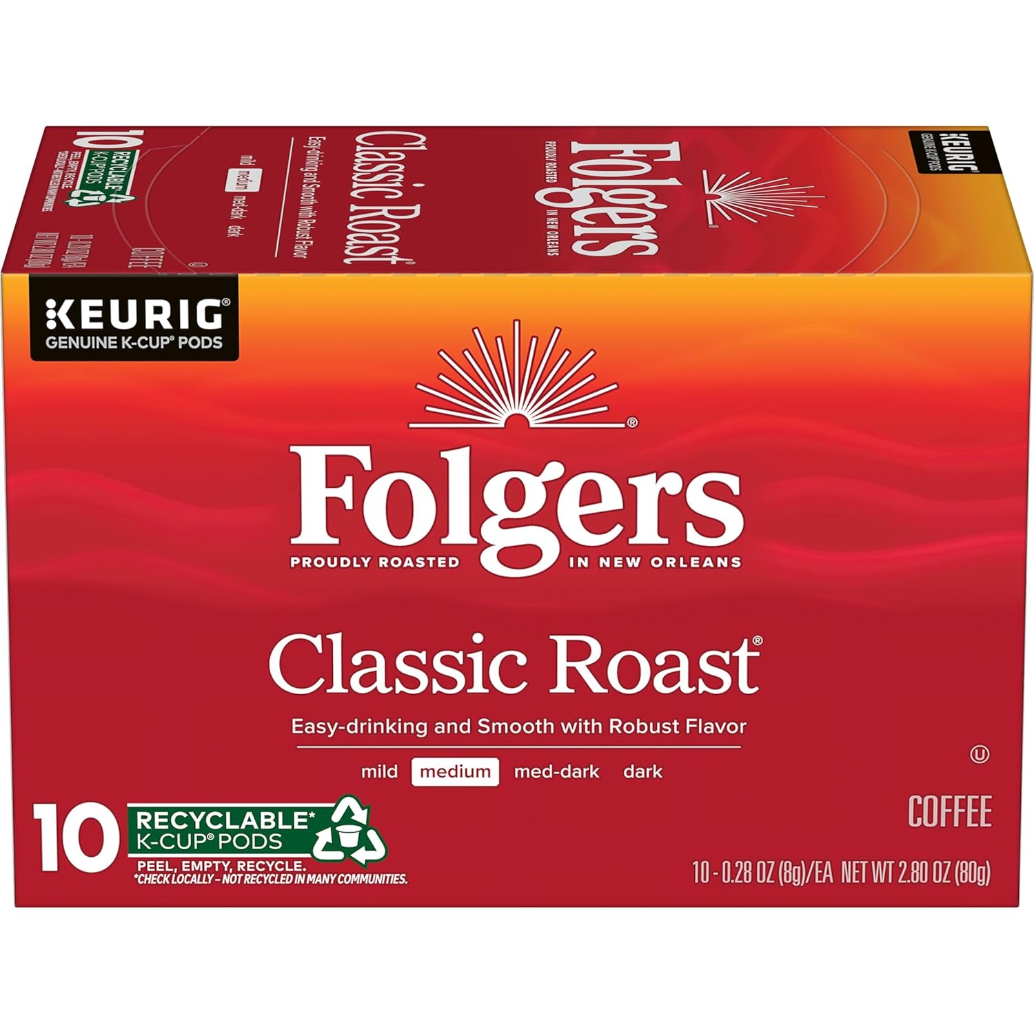 Folgers-Classic-Roast-Coffee,-Medium-Roast,-Keurig-K-Cup-Pods,-10-Count-Box---2657