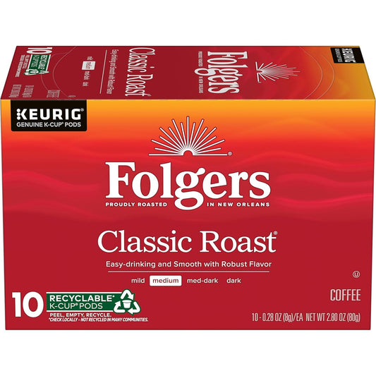 Folgers-Classic-Roast-Coffee,-Medium-Roast,-Keurig-K-Cup-Pods,-10-Count-Box---2657