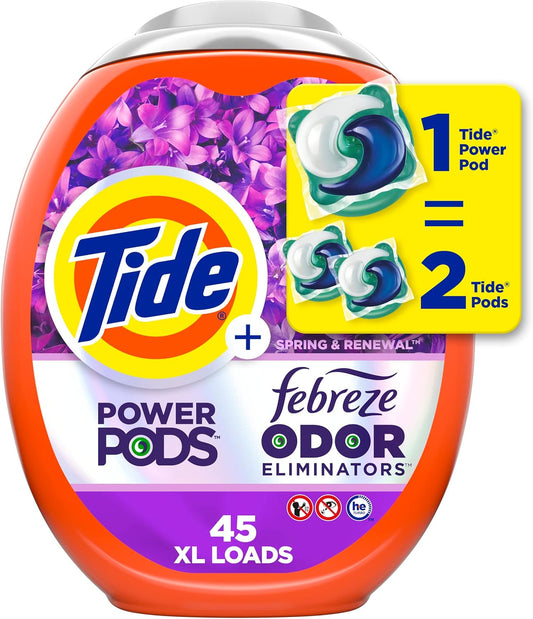 Tide-Power-Pods-with-Febreze-Laundry-Detergent-Pacs,-45-Count,-Spring-&-1301