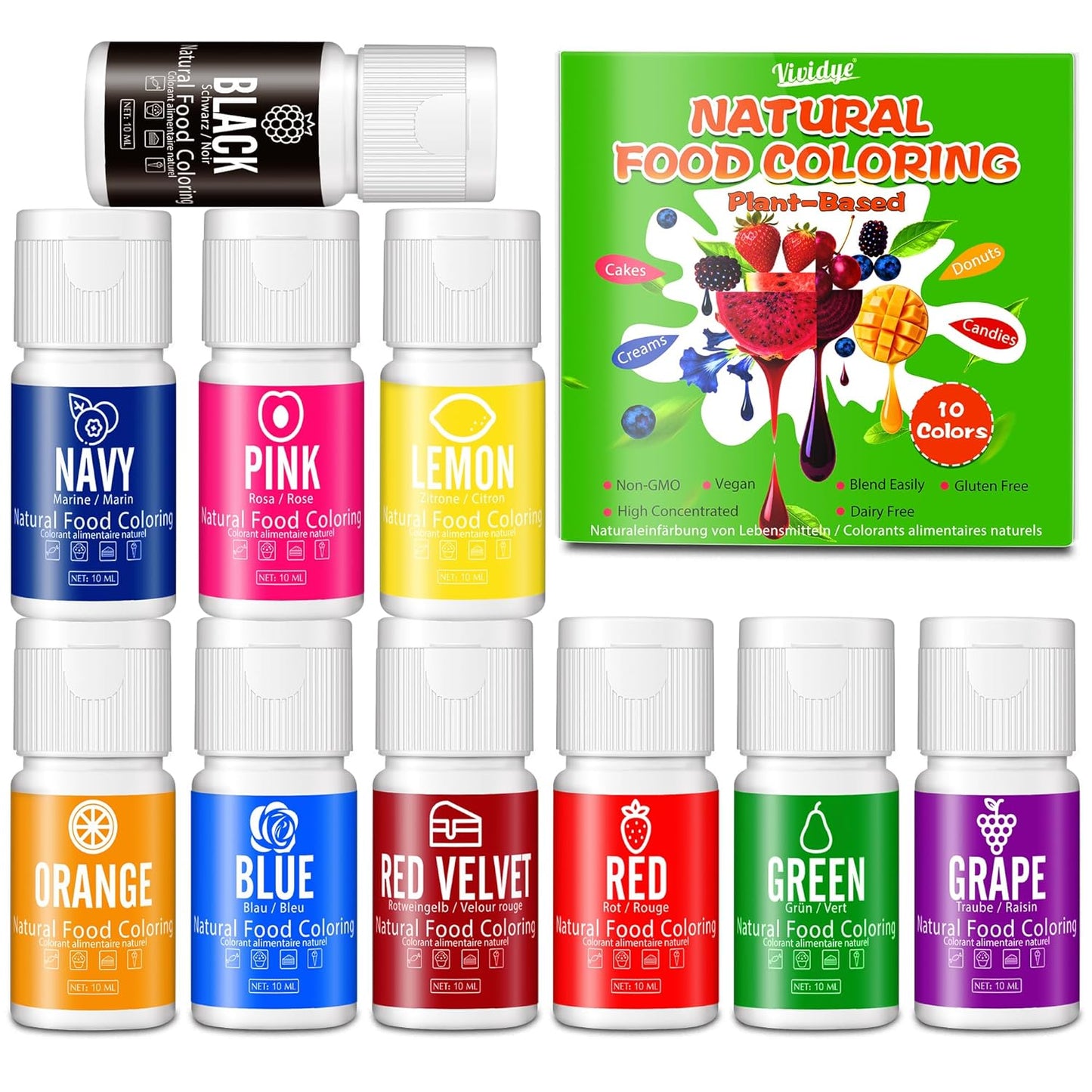 Natural-Food-Coloring---10ml-x-10-Vibrant-Liquid-Food-Dye-for-and-FD&C-807