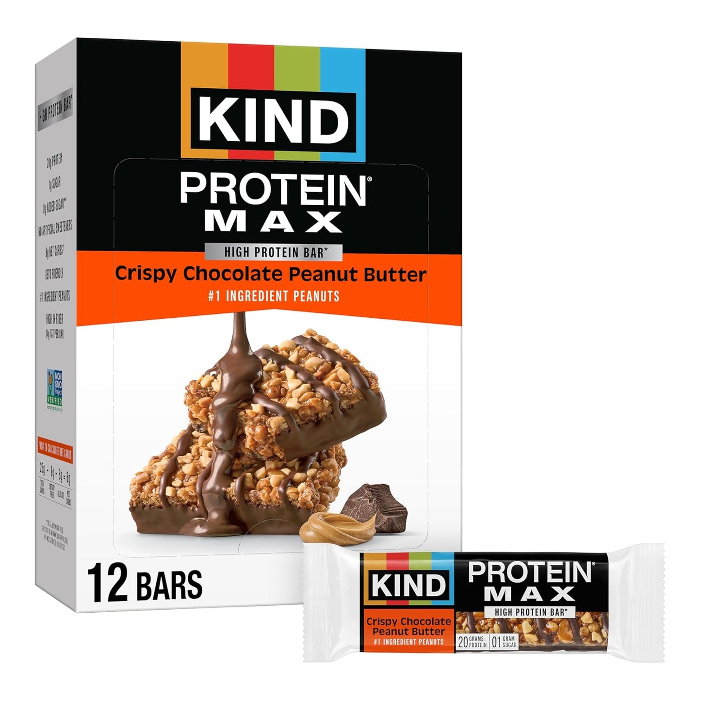 KIND-Protein-MAX-Crispy-Chocolate-Peanut-Butter-Snack-Bars,-20g-of--Protein,-Keto-Friendly,-of-2233