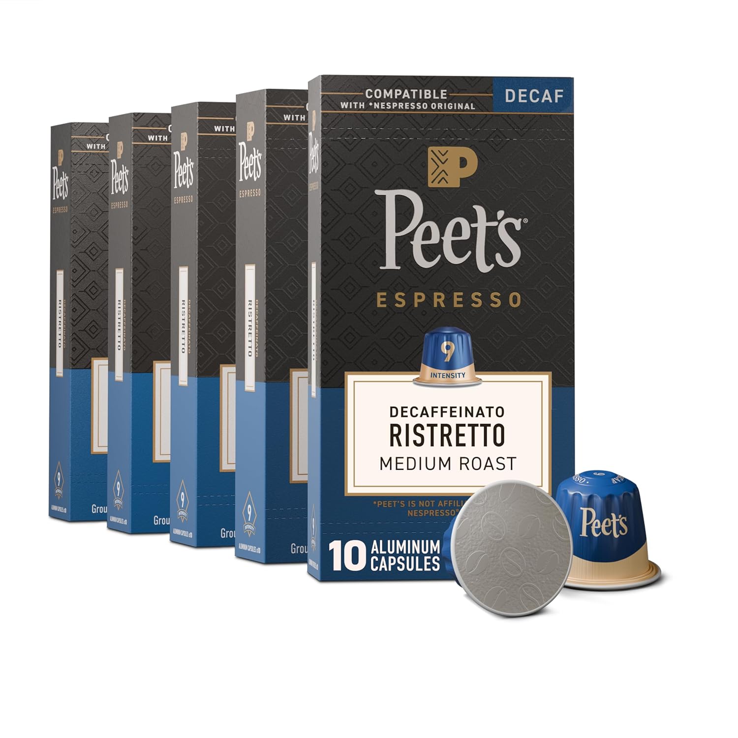 Peet's-Coffee,-Medium-Roast-Decaf-Espresso-Capsules,-Compatible-with-Nespresso-Original-Machine,-Decaffeinated-2935
