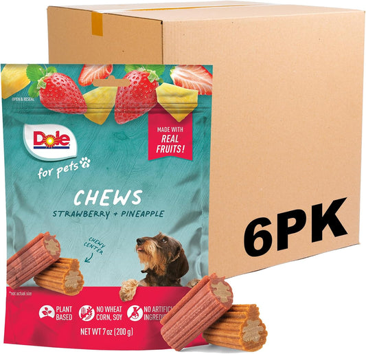 Dole-for-Pets-Dog-Chews,-Assorted-Strawberry-+-Pineapple-Fruit-Flavored-Treats,-Fruit-176