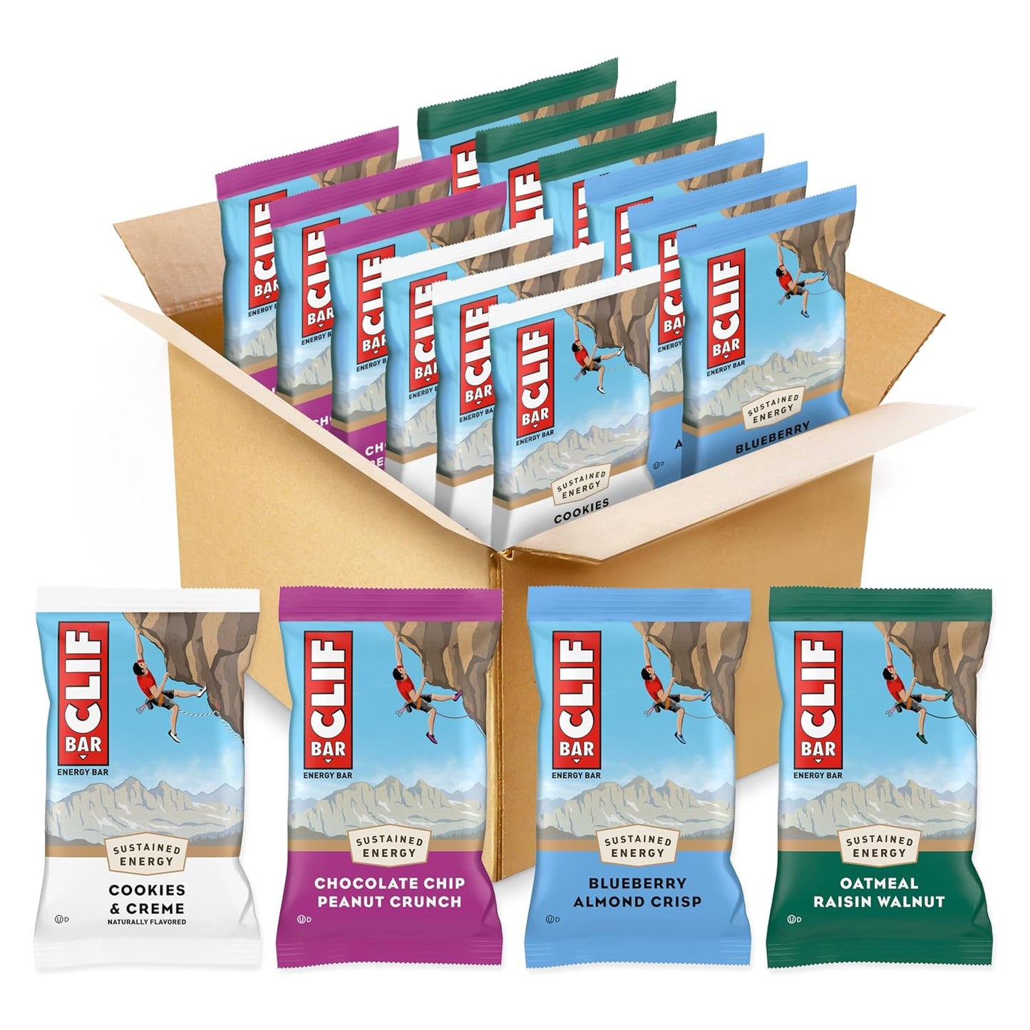 CLIF-BAR-Protein-Energy-Bars,-Variety-Pack,-4-Flavors,-12ct-|--10-11g-Protein,-Made-Organic-1489