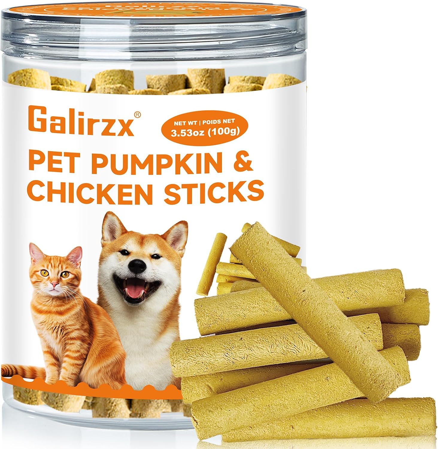 Freeze-Dried-Cat-Chew-Sticks,-Pumpkin-Chicken-Cat-&-Dog-Treats,-Natural-Teething-146
