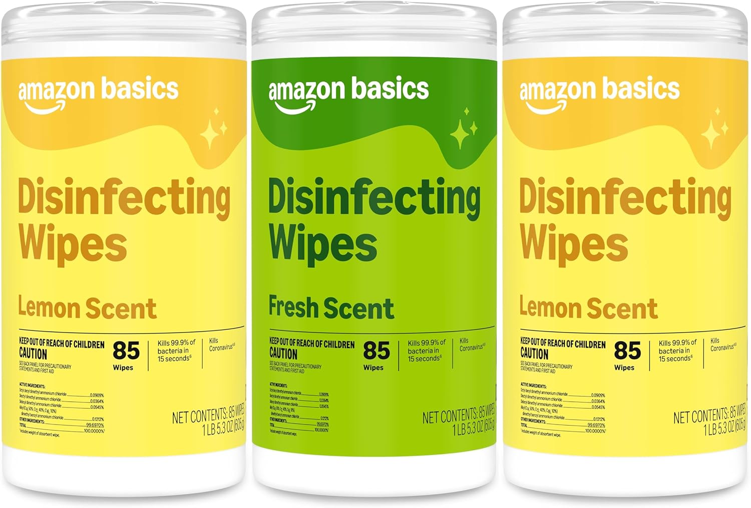 Amazon-Basics-Disinfecting-Wipes,-Lemon-&-Fresh-Scent,-Sanitizes/Cleans/Disinfects/Deodorizes,-255-Count-(2-Packs-Lemon,---2159