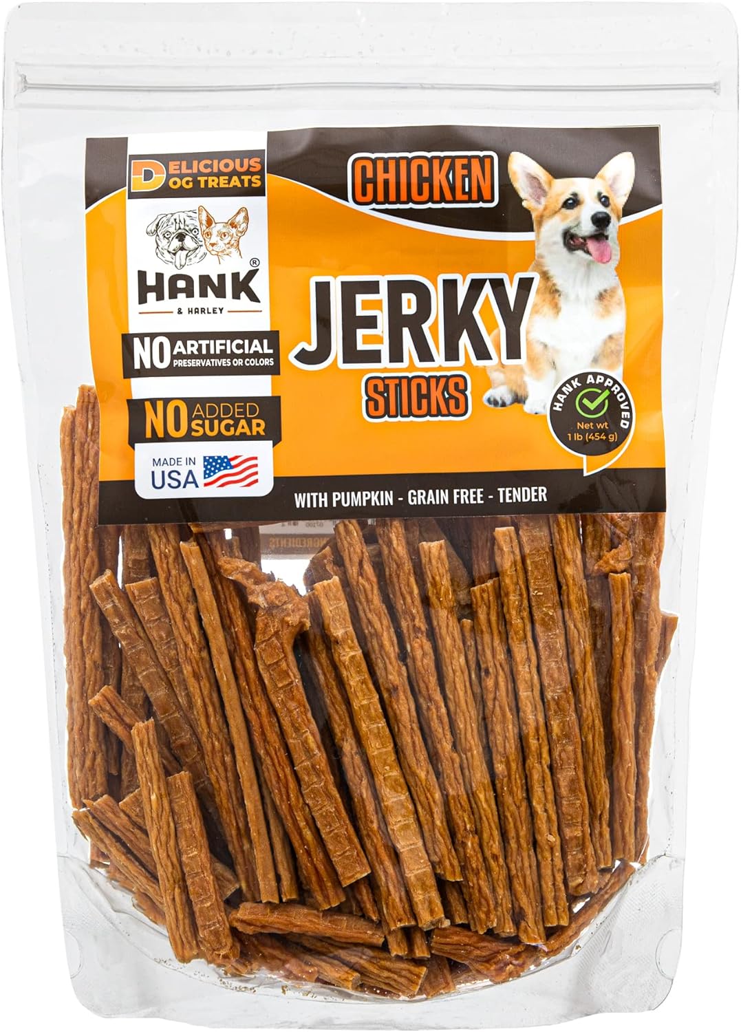 Hank-&-Harley-Chicken-Jerky-Sticks,-1-lb---USA-Lean-Soft-1892