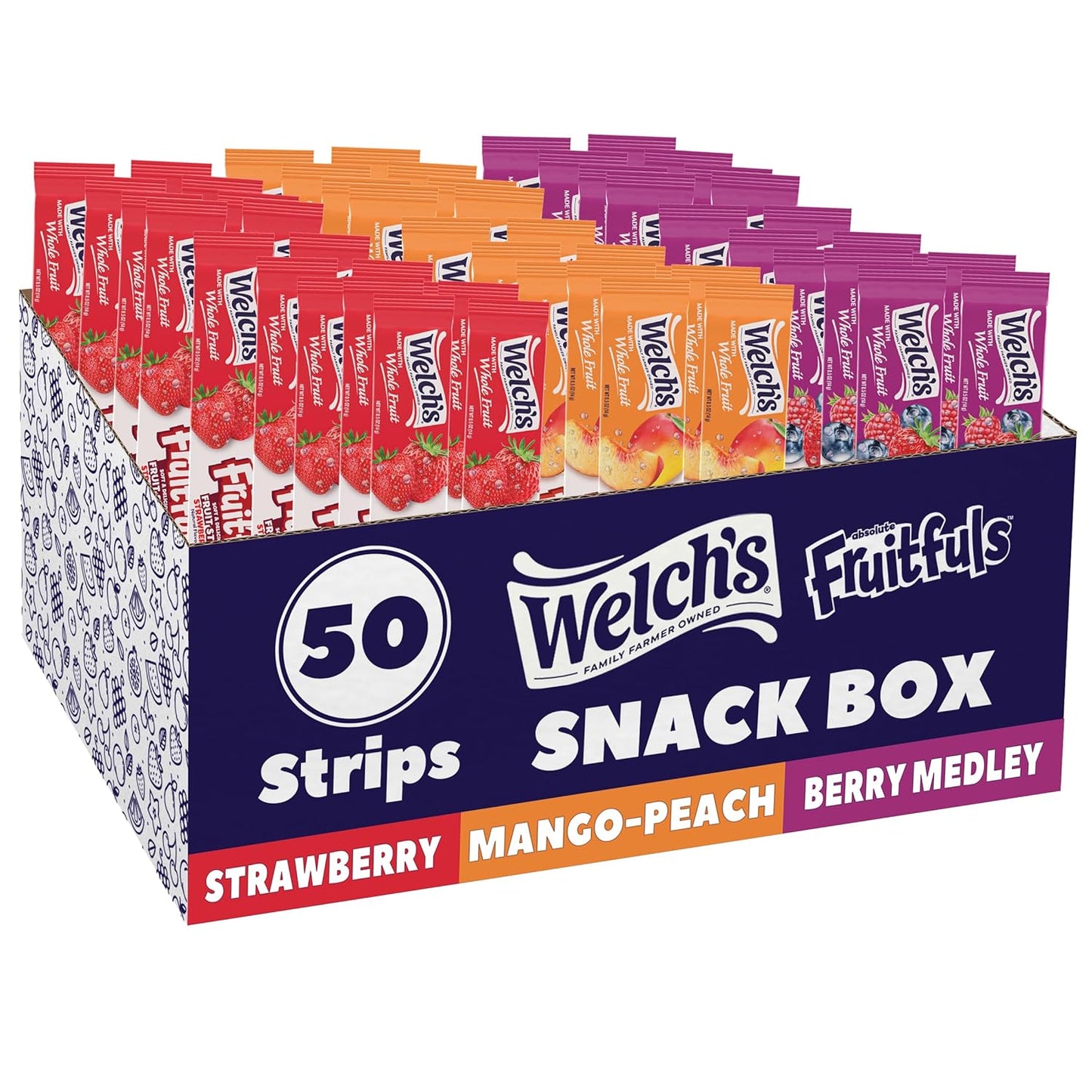 Welch's-Absolute-Fruitfuls-Fruit-Strips,-Variety-Pack,-0.5-oz,-50-Ct--|-Berry-Medley,-Peach-1304