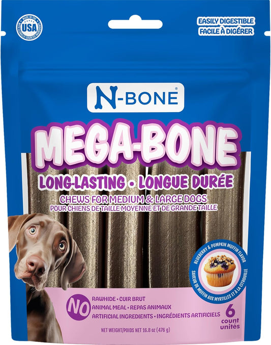 N-Bone-Mega-Bone-Long-Lasting-Dog-Chews,-Blueberry-Pumpkin-Muffin-Flavor,-6count,-16.8oz--1952