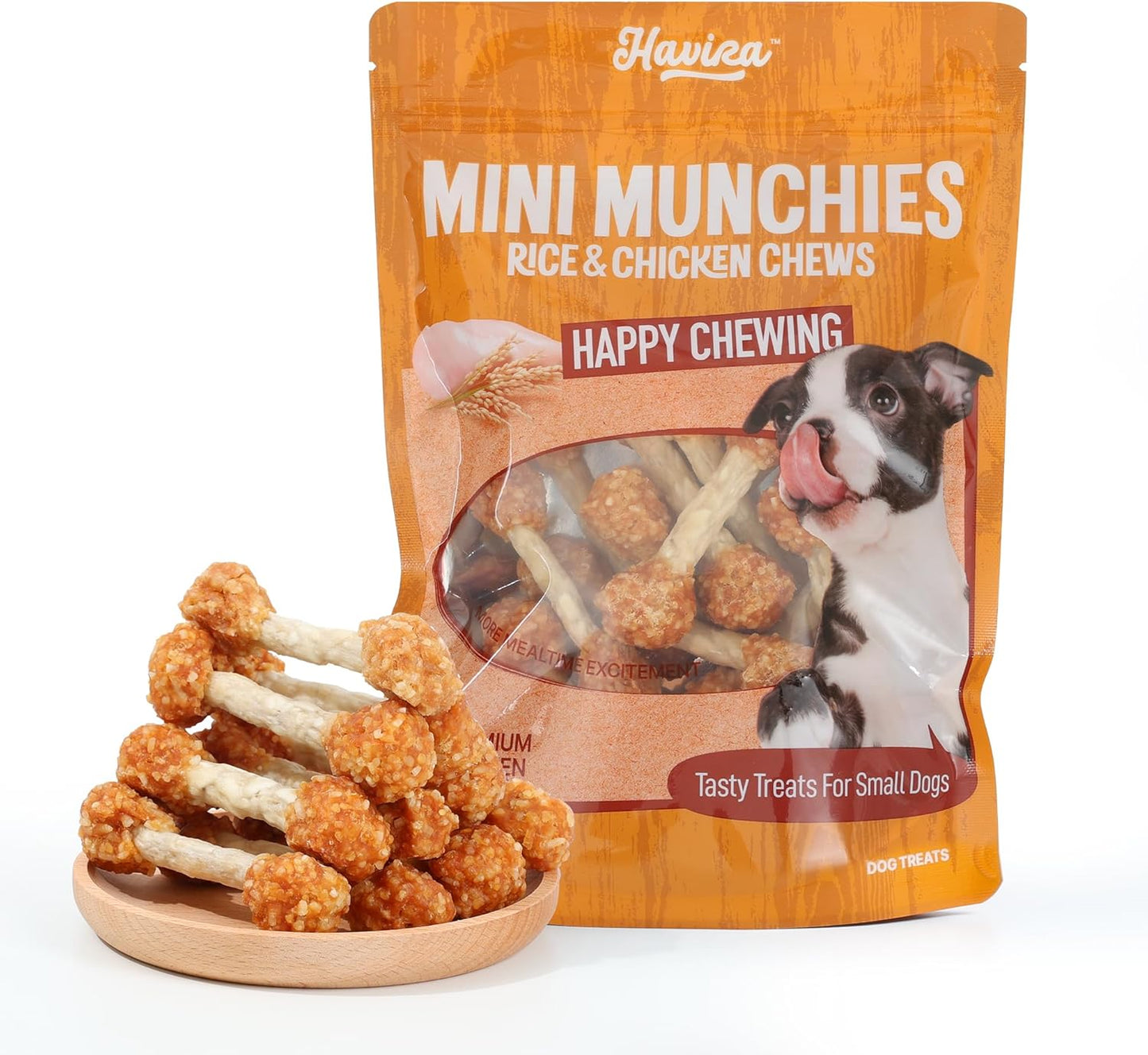 Havira-Training-Treats-for-Small-Dogs,-2.5"-Mini-Rawhide-Chews,-Chicken-Dumbbells-539